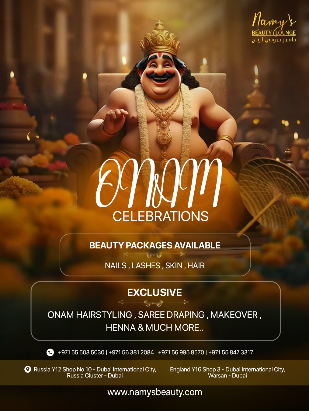 Celebrate Onam with Exclusive Beauty Packages at Namy’s Beauty Lounge, Dubai