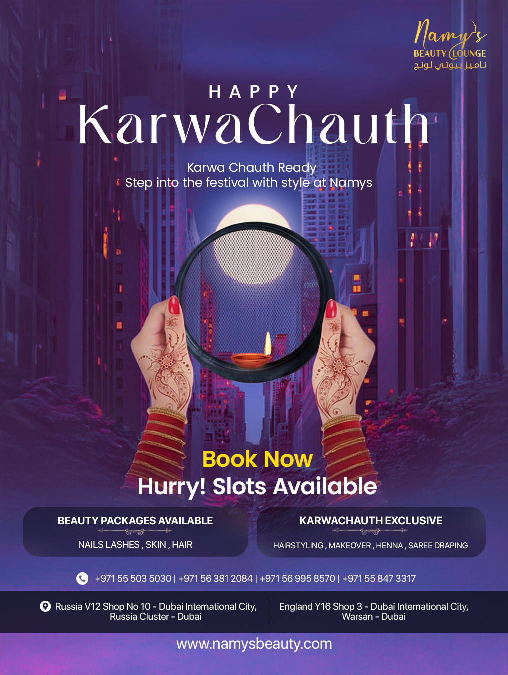 ✨ Karwa Chauth Glam in Dubai: Get a Radiant Look with Our Exclusive Beauty Packages